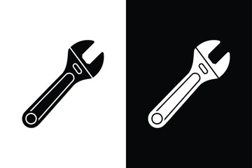 Adjustable Wrench icon vector on White Background ,Vector Art Illustration on white background.