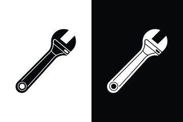Adjustable Wrench icon vector on White Background ,Vector Art Illustration on white background.