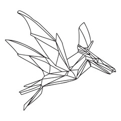 Pteranodon line art vector drawing © firoz
