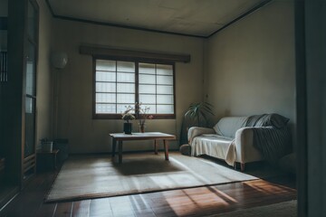 Obraz premium Japanese-style living room with sunlight