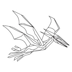 Pteranodon line art vector drawing © firoz