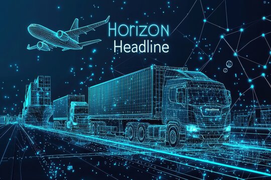 Futuristic AI technology banner with transport network theme - Powered by Adobe