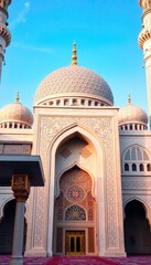 illustration of amazing architecture design of muslim mosque 