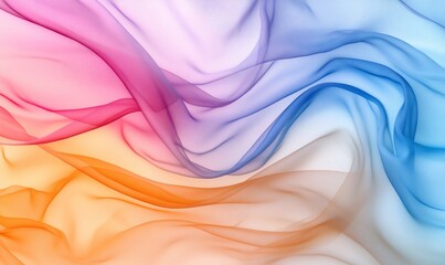 Abstract colorful fabric waves, flowing silk texture background.