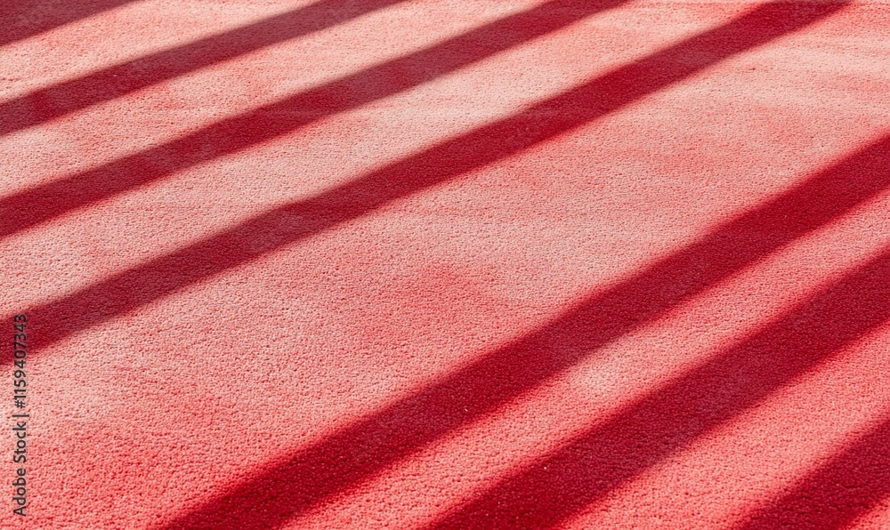 Poster a red surface with shadows creating a striped pattern.
