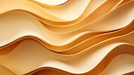 Obraz premium Shimmering Golden Waves Ethereal Abstract Papercut Style Background