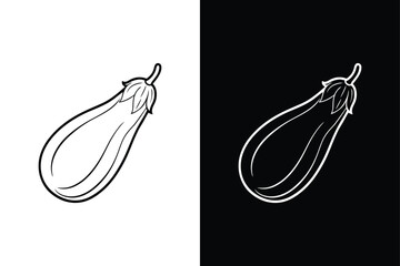 Eggplant icon vector on White Background ,Vector Art Illustration on white background.
