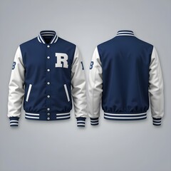 Varsity jacket mock up with professional details and high resolution, making it a great choice for your creative design, branding and presentation need