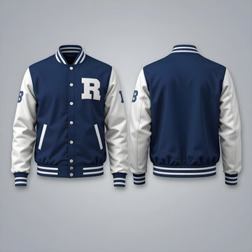 Varsity jacket mock up with professional details and high resolution, making it a great choice for your creative design, branding and presentation need