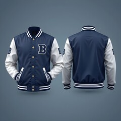 Varsity jacket mock up with professional details and high resolution, making it a great choice for your creative design, branding and presentation need