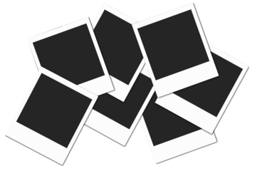 blank photo frames set on transparent background