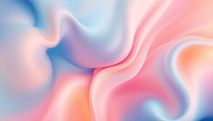 Obraz premium A playful abstract background featuring a mix of pink blue and orange colors with flowing shapes and soft gradients. A vibrant, abstract composition featuring flowing colors of pink, blue, and orange