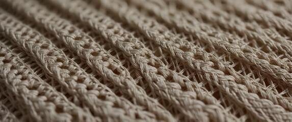 Knitted fabric, highlighting its intricate texture and pattern.
