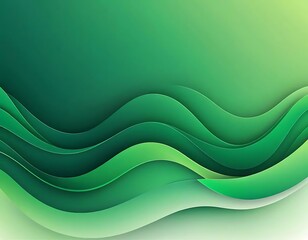 Obraz premium Abstract Green Waves Smooth Gradient Design
