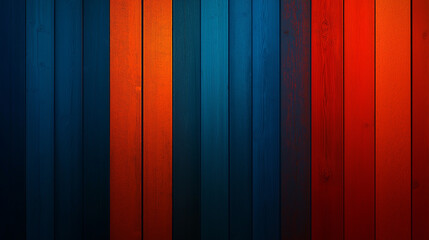 Abstract Wood Plank Pattern: A vibrant and dynamic abstract pattern featuring wooden planks in bold hues of blue, orange, and red, creating a visually captivating and modern design.