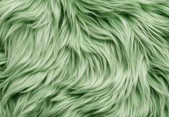 Obraz premium 緑色の柔らかい毛の質感と動きが美しい素材の詳細