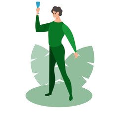 man with glass of wine