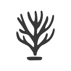 A dark coral silhouette in a flat vector style