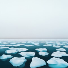 Obraz premium Arctic ice, frozen nature, white backdrop