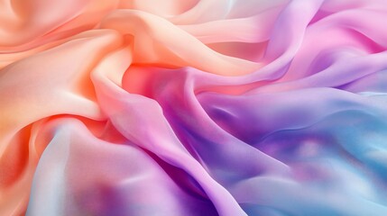 Fototapeta premium Colorful ombre chiffon fabric texture.