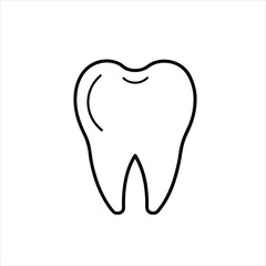 Minimalist Dental Care Icon in Line Art Style