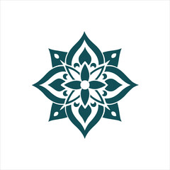 Minimalist Ornamental Flower Emblem Vector Design