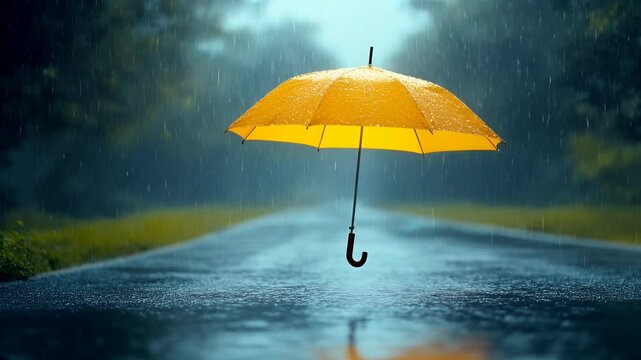 umbrella under rain. video