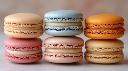 Fototapeta premium macaroons on a wooden table