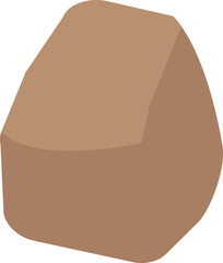 Isolated Rock stones flat icon. 
Transparent background.