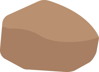 Isolated Rock stones flat icon. 
Transparent background.