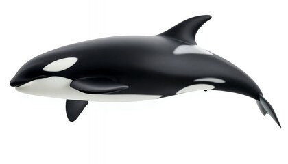 Fototapeta premium Elegant Orca - Sleek, Black and White Marine Mammal in Profile