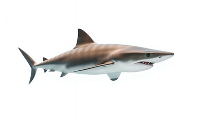 Naklejka premium Tiger Shark - a Detailed Underwater Portrait in Natural Light