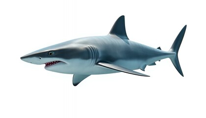 Naklejka premium Majestic Shark - a Sleek, Realistic Aquatic Portrait