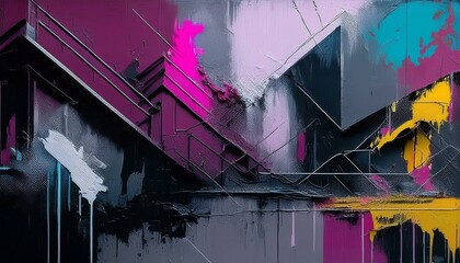 Colorful wall texture Modern pattern for wallpaper design Grunge messy street style new wave background