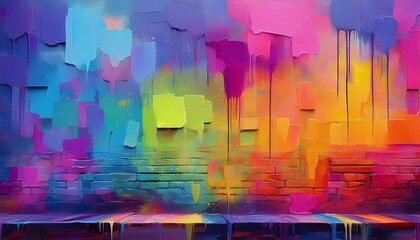Colorful wall texture Modern pattern for wallpaper design Grunge messy street style new wave background