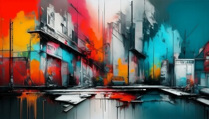 Colorful wall texture Modern pattern for wallpaper design Grunge messy street style new wave background