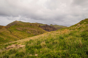The majestic cliffs surrounded by blue waters. Vereda da Ponta de Sao Lourenco, Madeira, Portugal