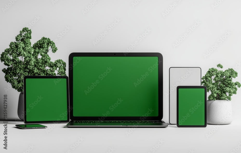 Poster A mock-up of a device isolated on a shadowed background