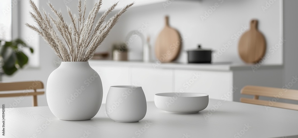 Aufkleber a plain white table top, counter, or desk background with a blurred perspective and bokeh light effe