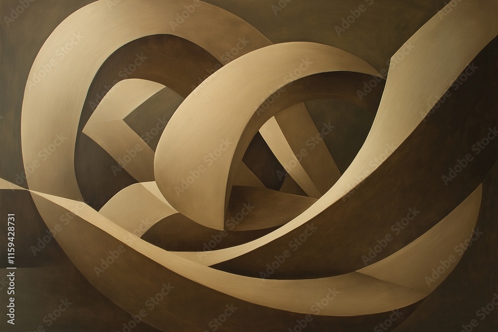 Aufkleber intersecting lines and shapes in muted tones evoking a sense of balance