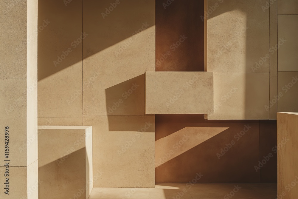 Aufkleber intersecting lines and shapes in muted tones evoking a sense of balance