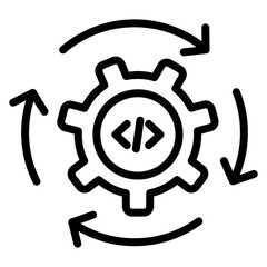  Custom Code Implementation Line Icon