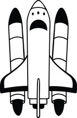 Space Rocket silhouette vector, Space Rocket line art vector illustration