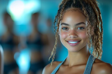 Fit and sporty women exercising at a gym.
