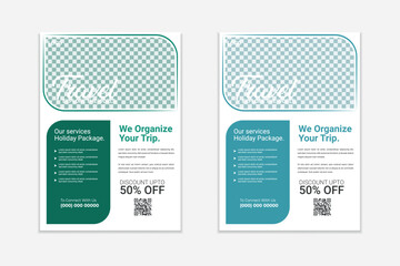 Obraz premium Modern minimal travel flyer or poster design | Travel flyer design | Print minimal travel flyer for your agency.