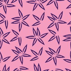 Seamless floral pattern, liberty ditsy print in delicate pastel colors. Pretty botanical design: small hand drawn flowers, little leaves, simple abstract bouquets on a light background