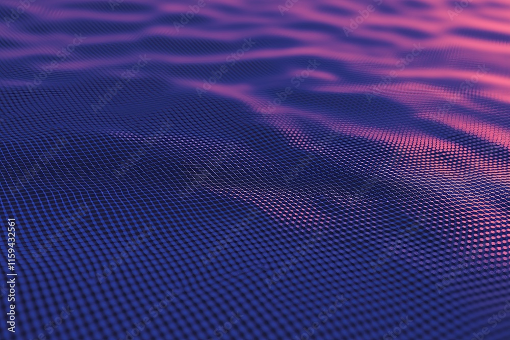 Poster Pixelated shapes gradually blending into smooth gradients