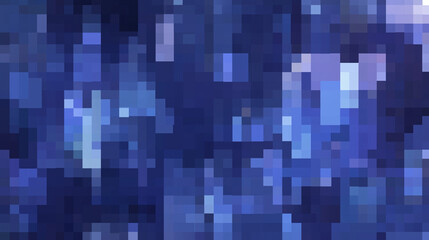 Abstract blue pixelated mosaic background with geometric pattern