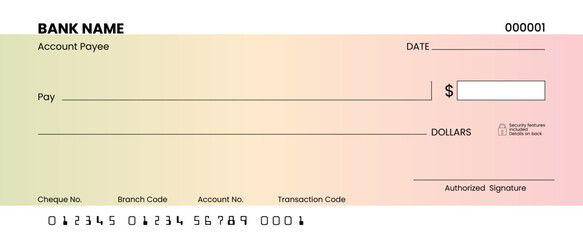Blank Bank Cheque Template: Editable and Printable Design