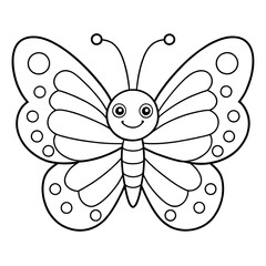 coloring page with butterfly 